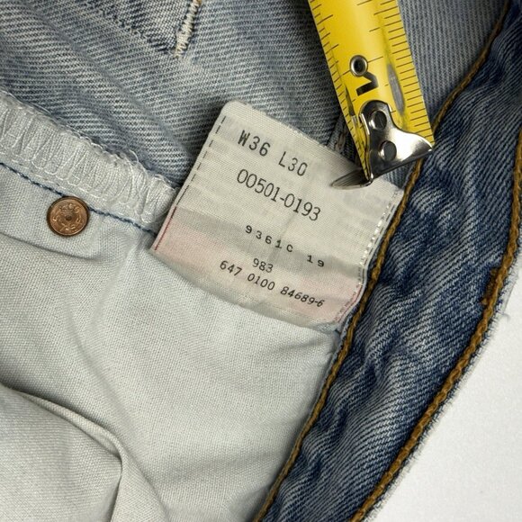 Vintage Levi’s 501 Jeans Mens 36x30 (34x28.5) Button Fly Denim Mexico 501-0193 - Picture 14 of 16